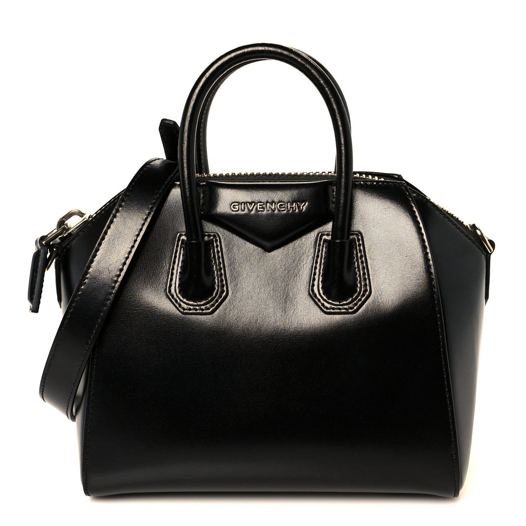 Shiny Lord Calfskin Mini Antigona Black