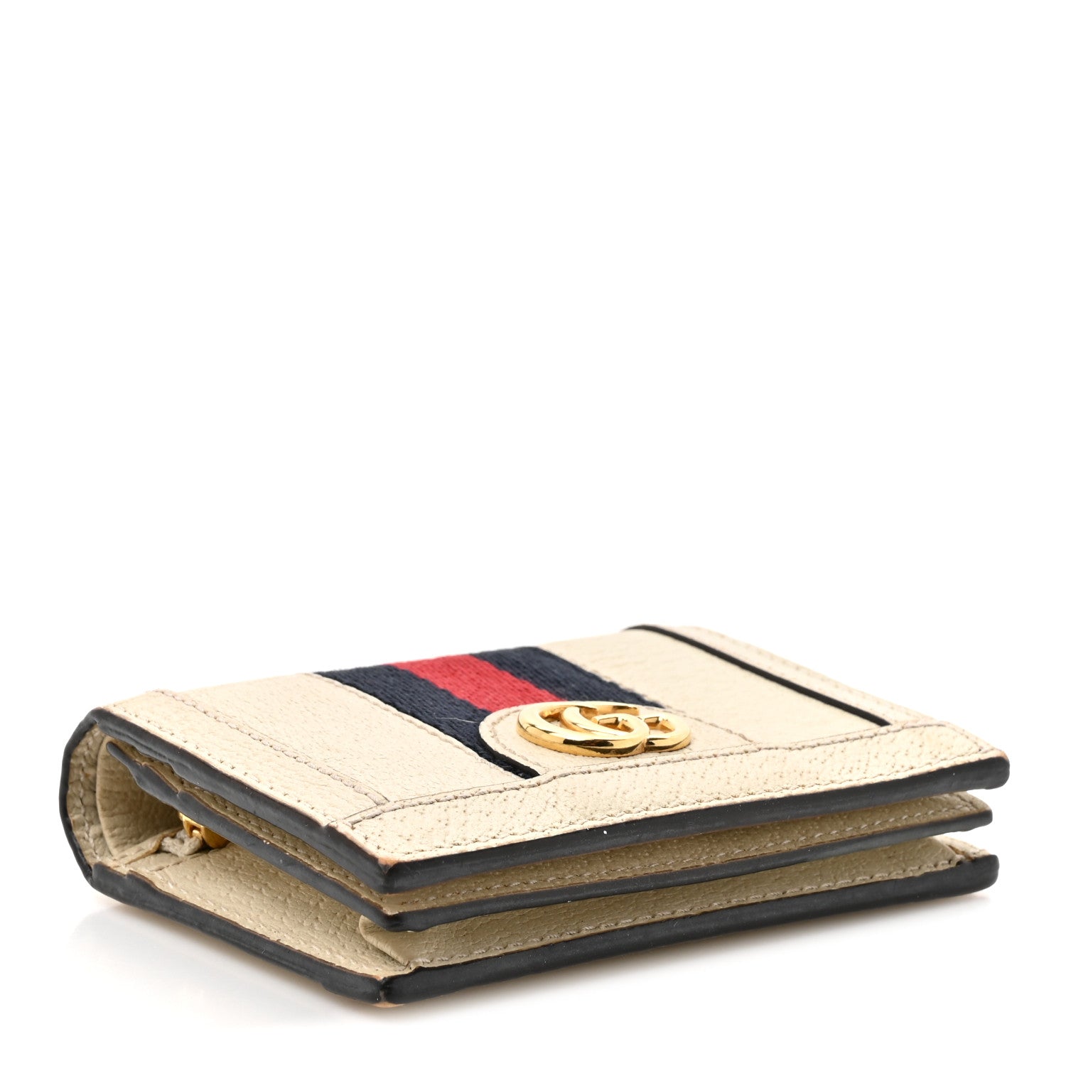 Textured Calfskin Web Ophidia  Case Mystic White