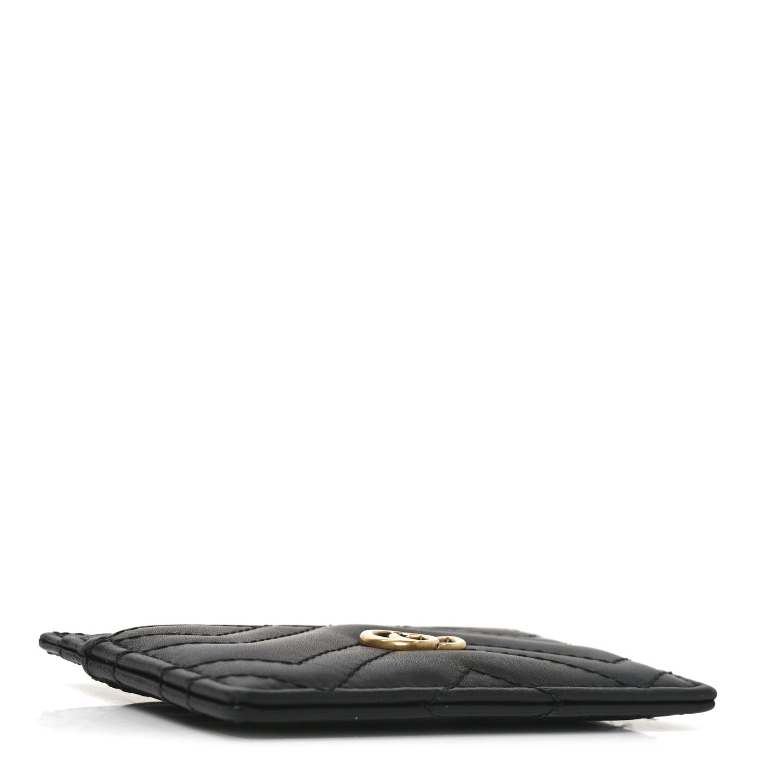 Calfskin Matelasse GG Marmont  Holder Black