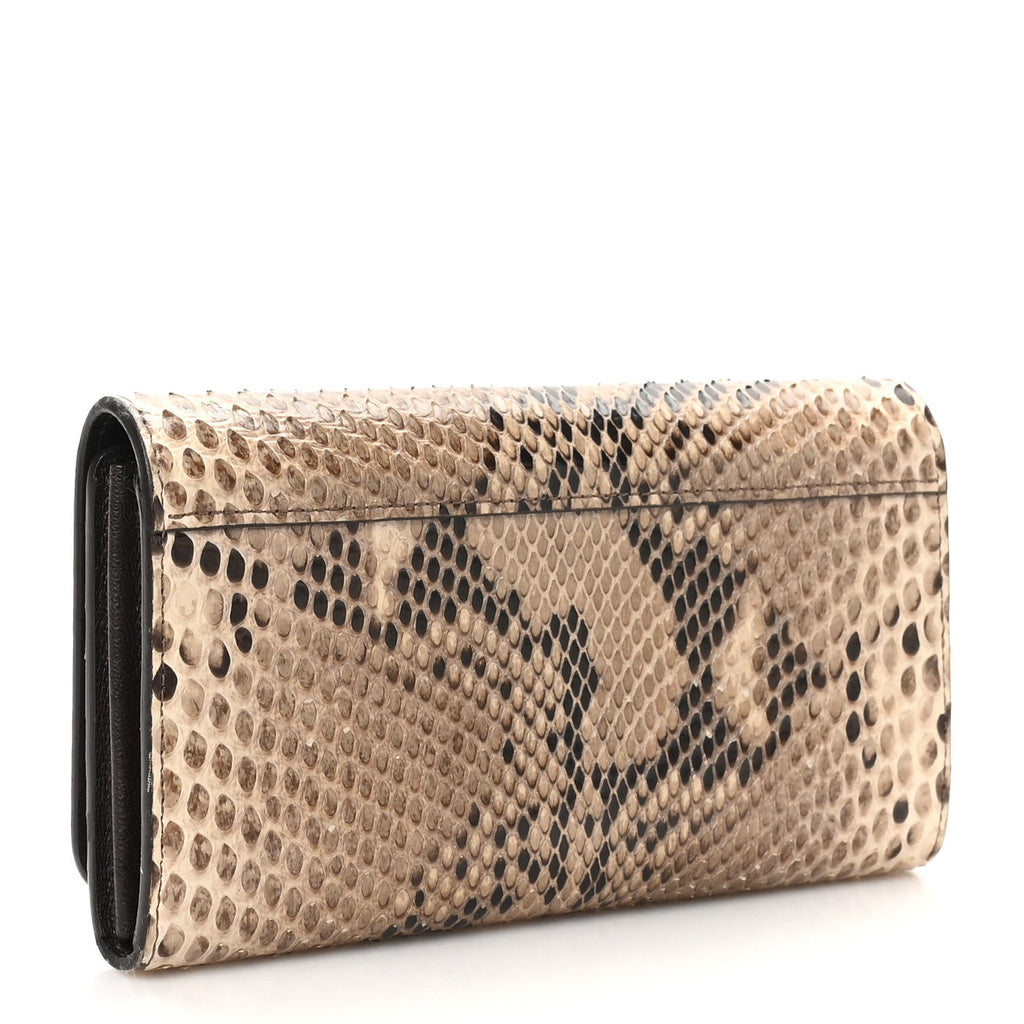Snakeskin Twist Wallet Brown