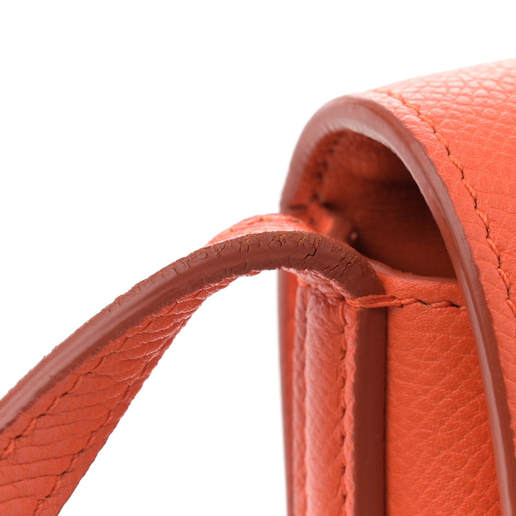 Grained Calfskin Small Trotteur Orange