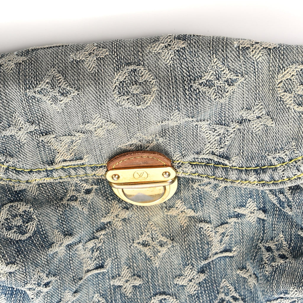 Monogram Denim Mini Pleaty Blue