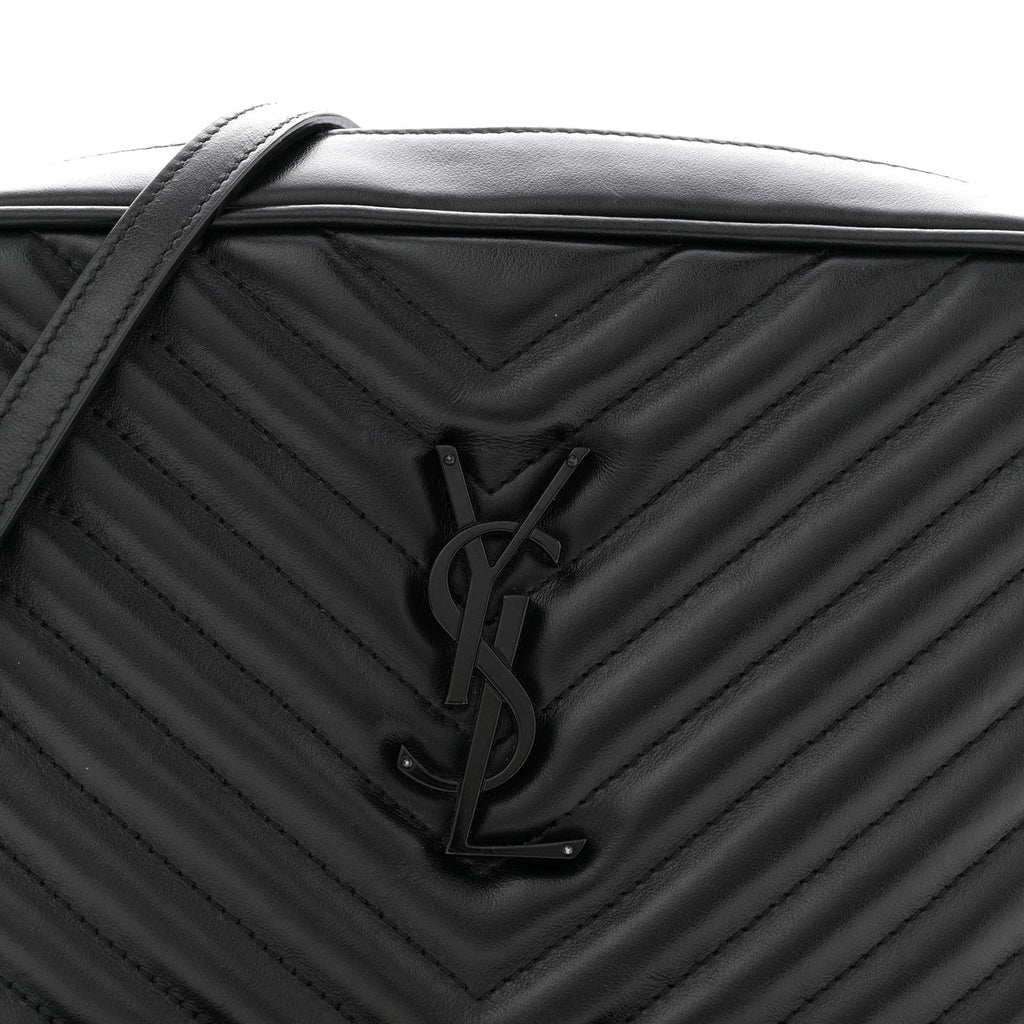 Calfskin Matelasse Monogram Monochrome Lou Camera Bag Black