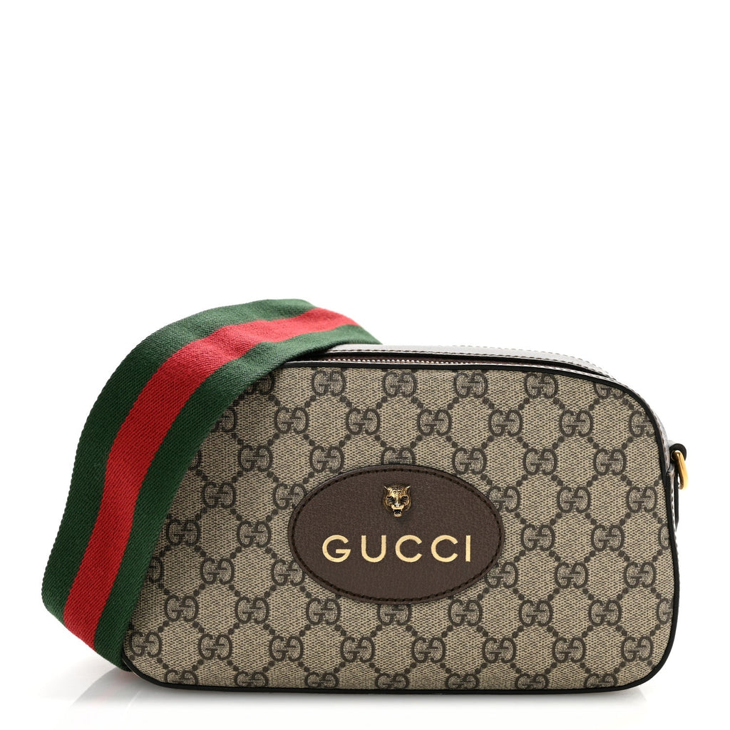 GG Supreme Monogram Web Neo Vintage Shoulder Bag Beige New Acero Crop