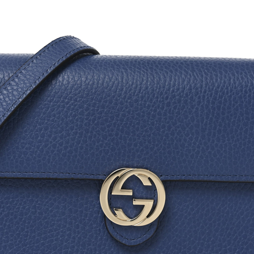 Dollar Calfskin Interlocking G Chain Wallet Caspian