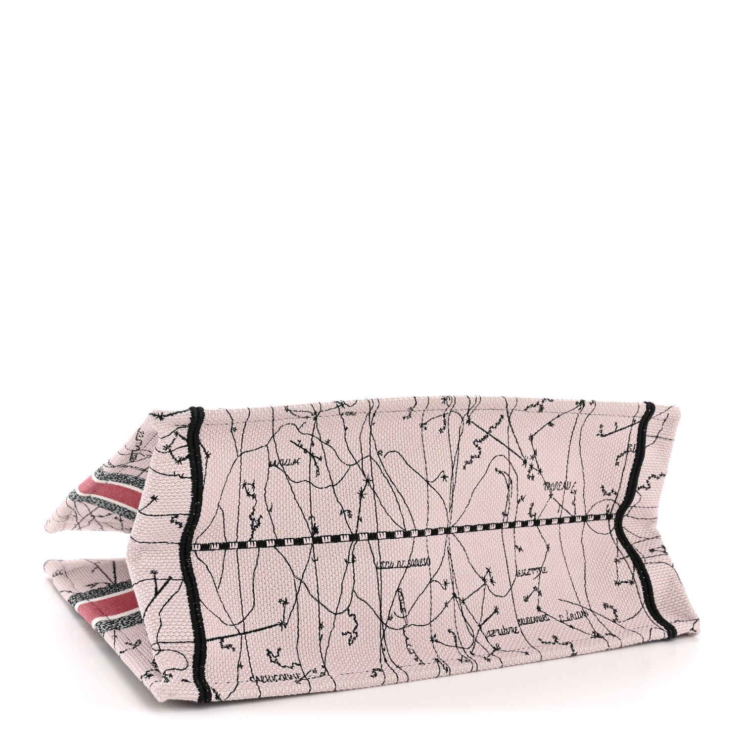 Canvas Embroidered Medium Zodiac Book Tote Latte Multicolor