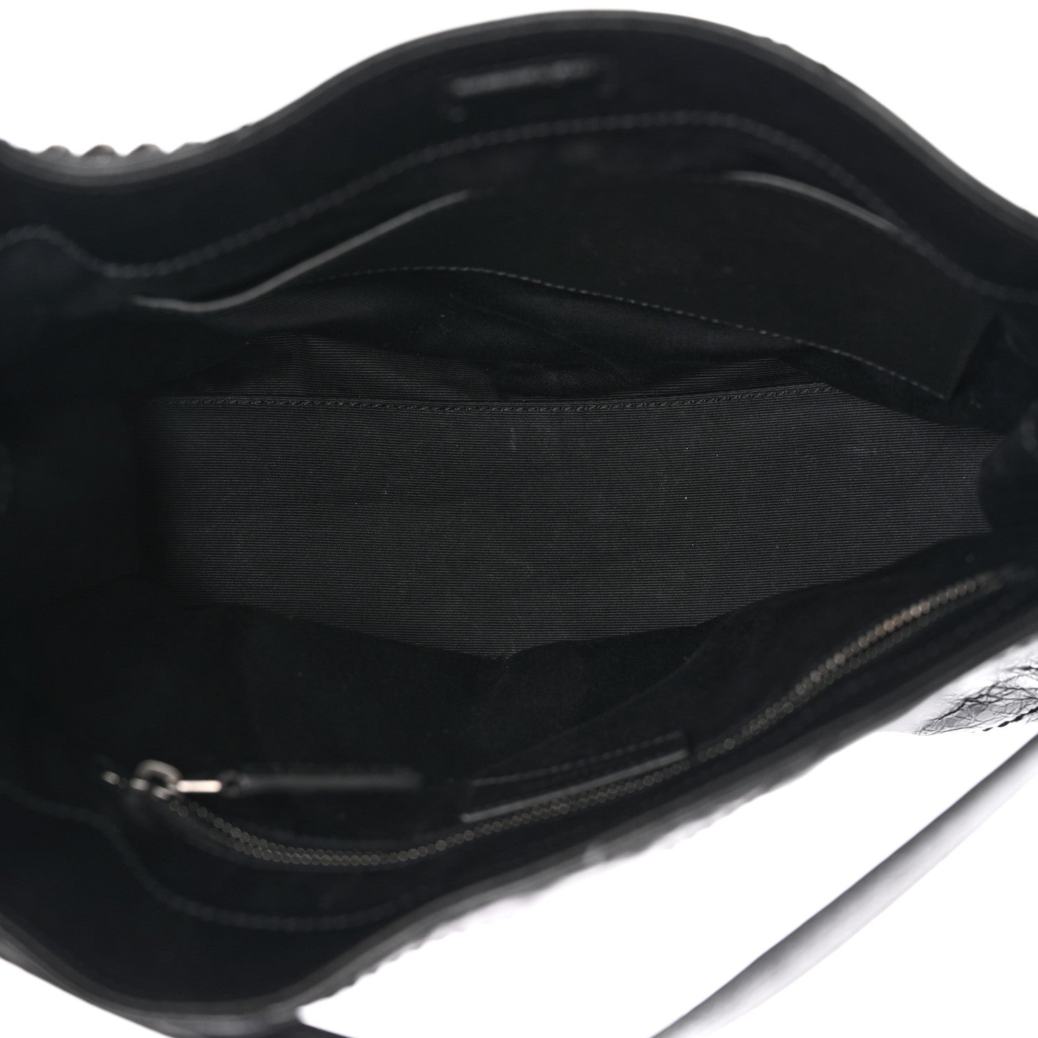 Crinkled Calfskin Matelasse Monogram Medium Niki Shopper Tote Black
