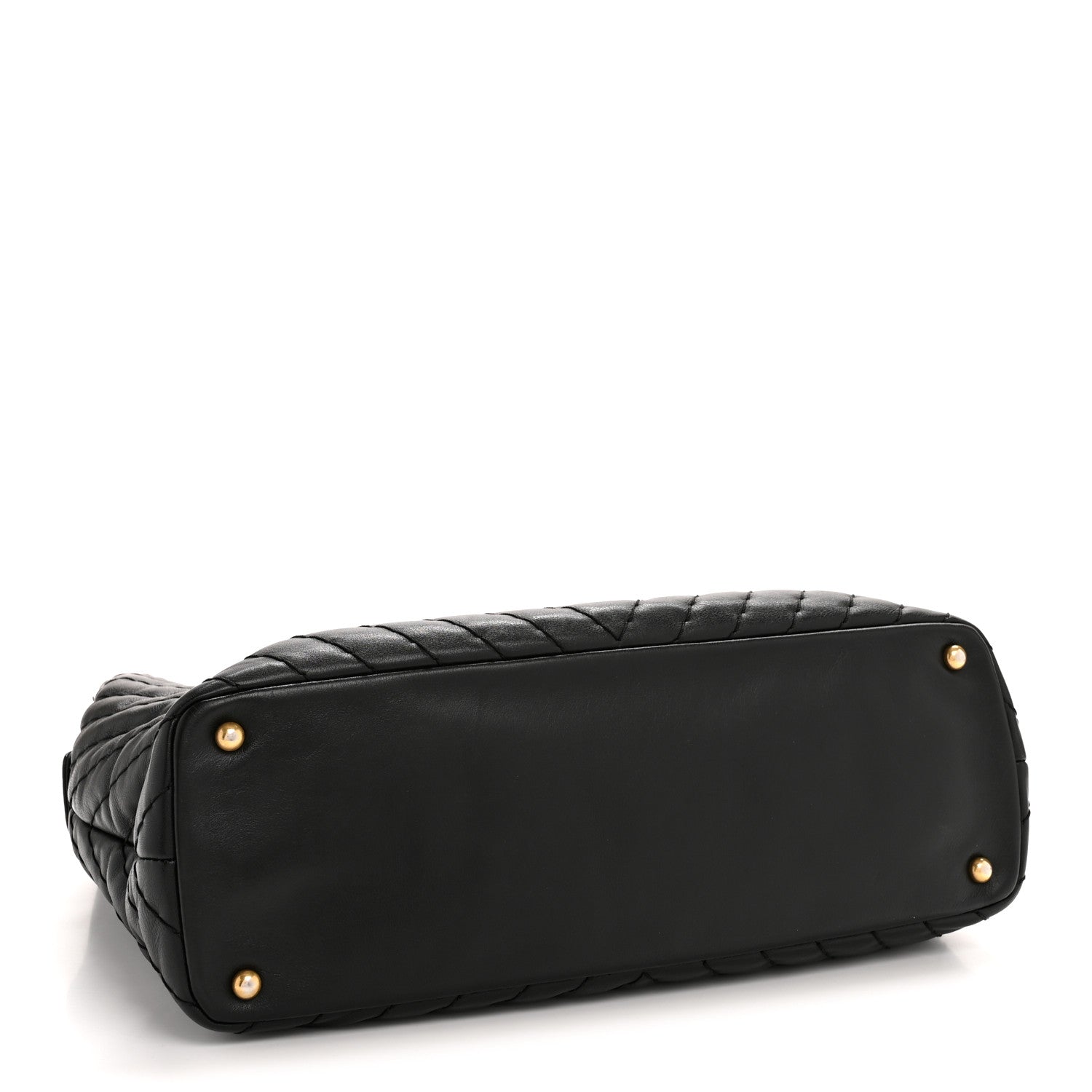 Calfskin Chevron Quilted Surpique Tote Black