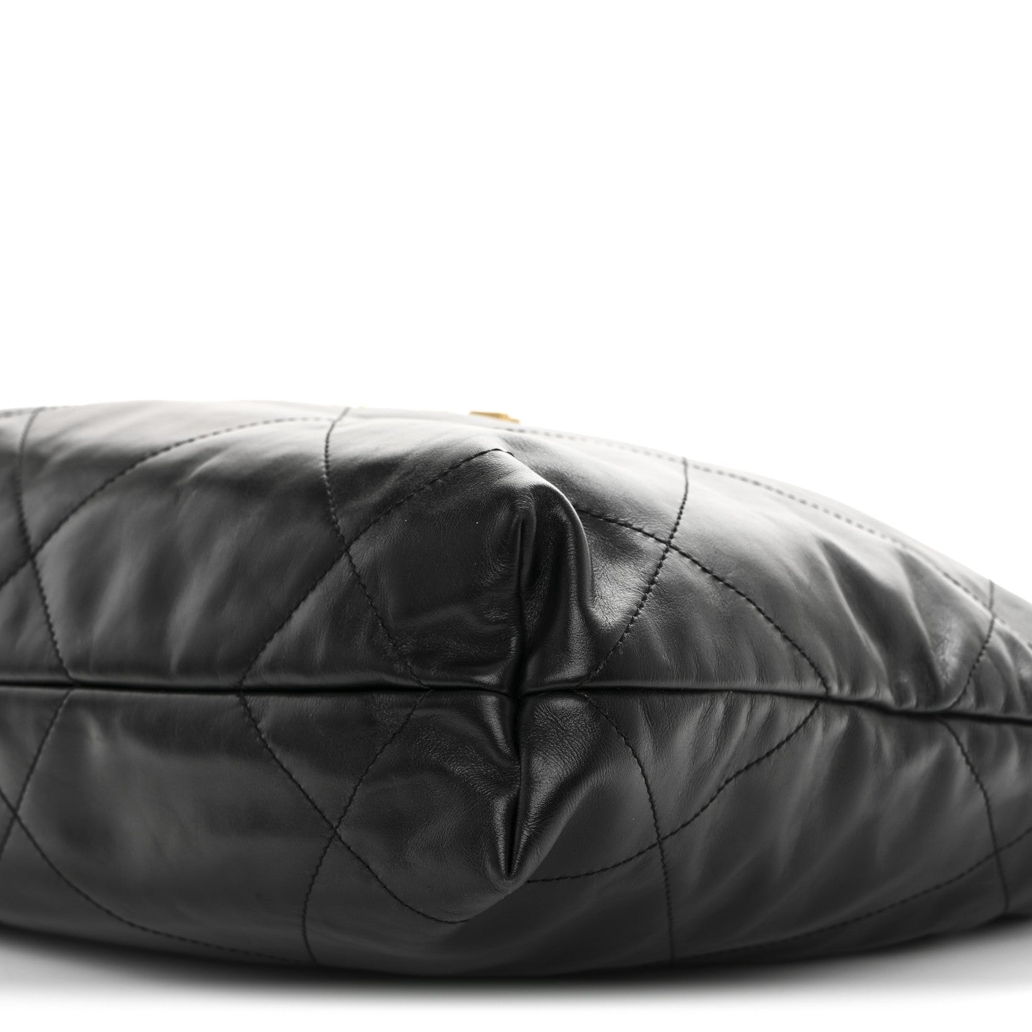 Shiny Calfskin Quilted Small Chanel 22 Black