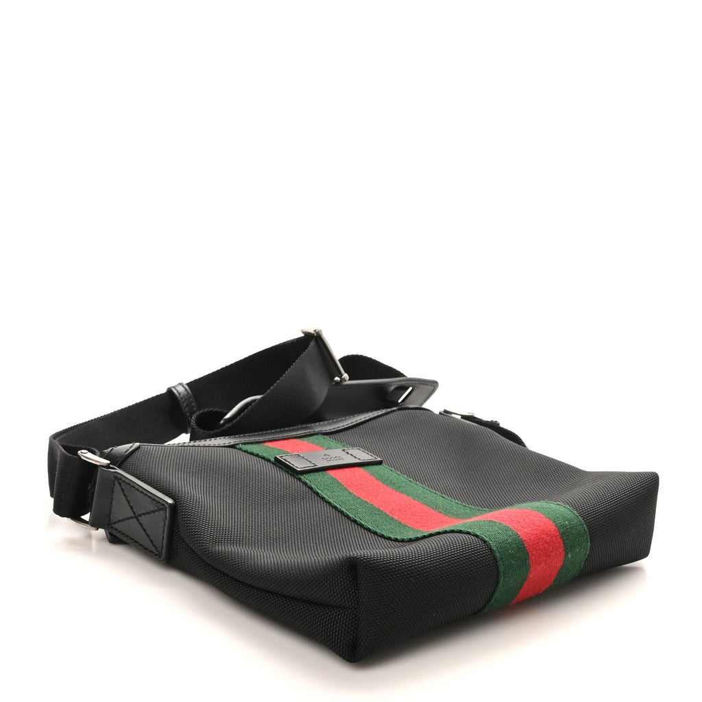 Canvas Web Messenger Bag Black