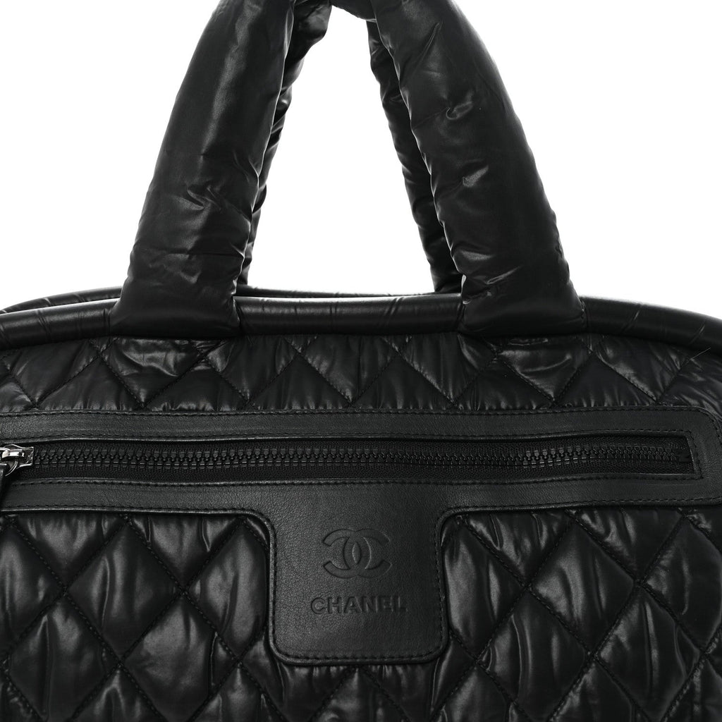 Nylon Quilted Medium Coco Cocoon Tote Black