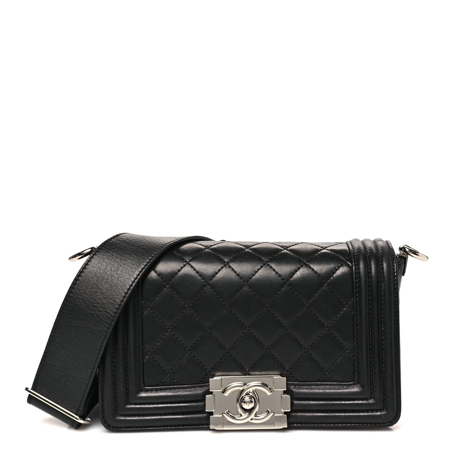 Lambskin Galuchat Stingray Small Boy Crossbody Flap Black