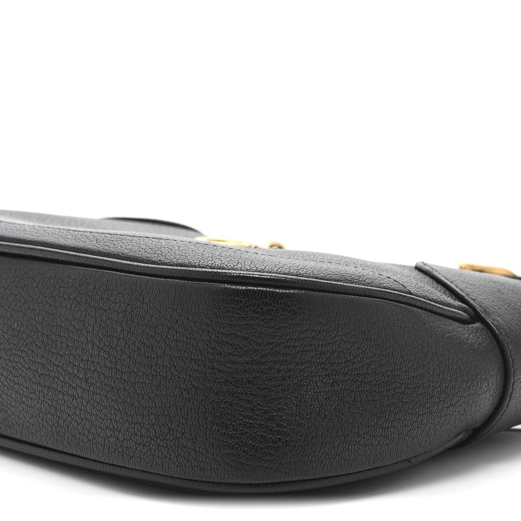 Goatskin Small Aphrodite Shoulder Bag Black