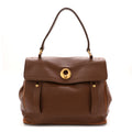 Calfskin Canvas Medium Muse Two Brown