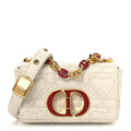 Calfskin Heart Cannage Dioramour Micro Bag Latte