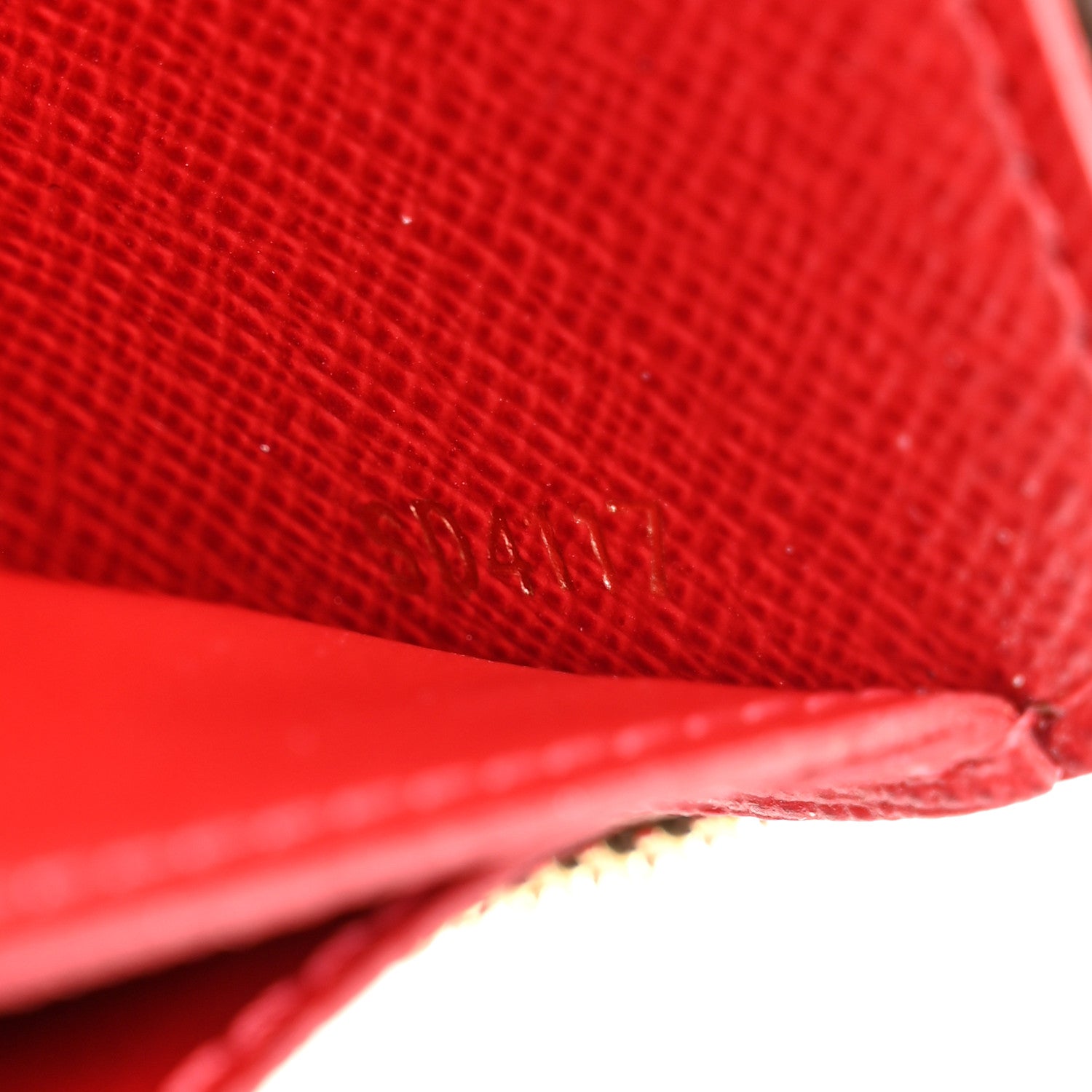 Damier Ebene Clemence Wallet Cherry