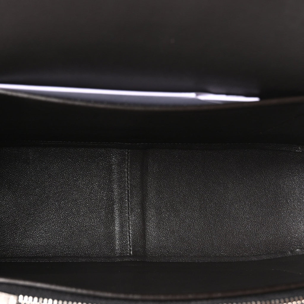 Shiny Smooth Calfskin Medium Frame Shoulder Bag Liquorice Antique Rose