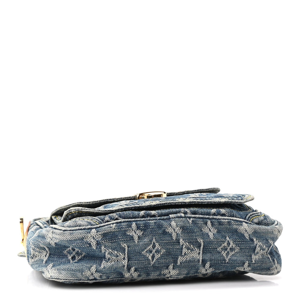 Monogram Denim Bum Bag Blue