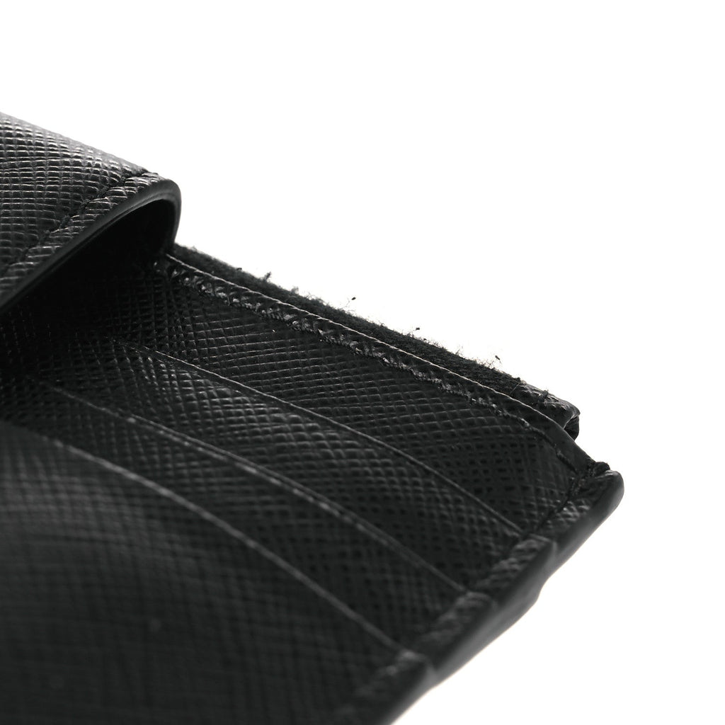 Saffiano Triangle Zip  Holder Black