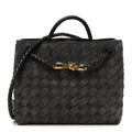 Suede Intrecciato Small Andiamo Shoulder Bag Graphite