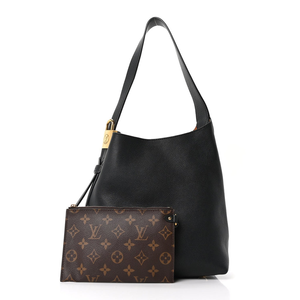 Grained Calfskin Low Key Hobo PM Black