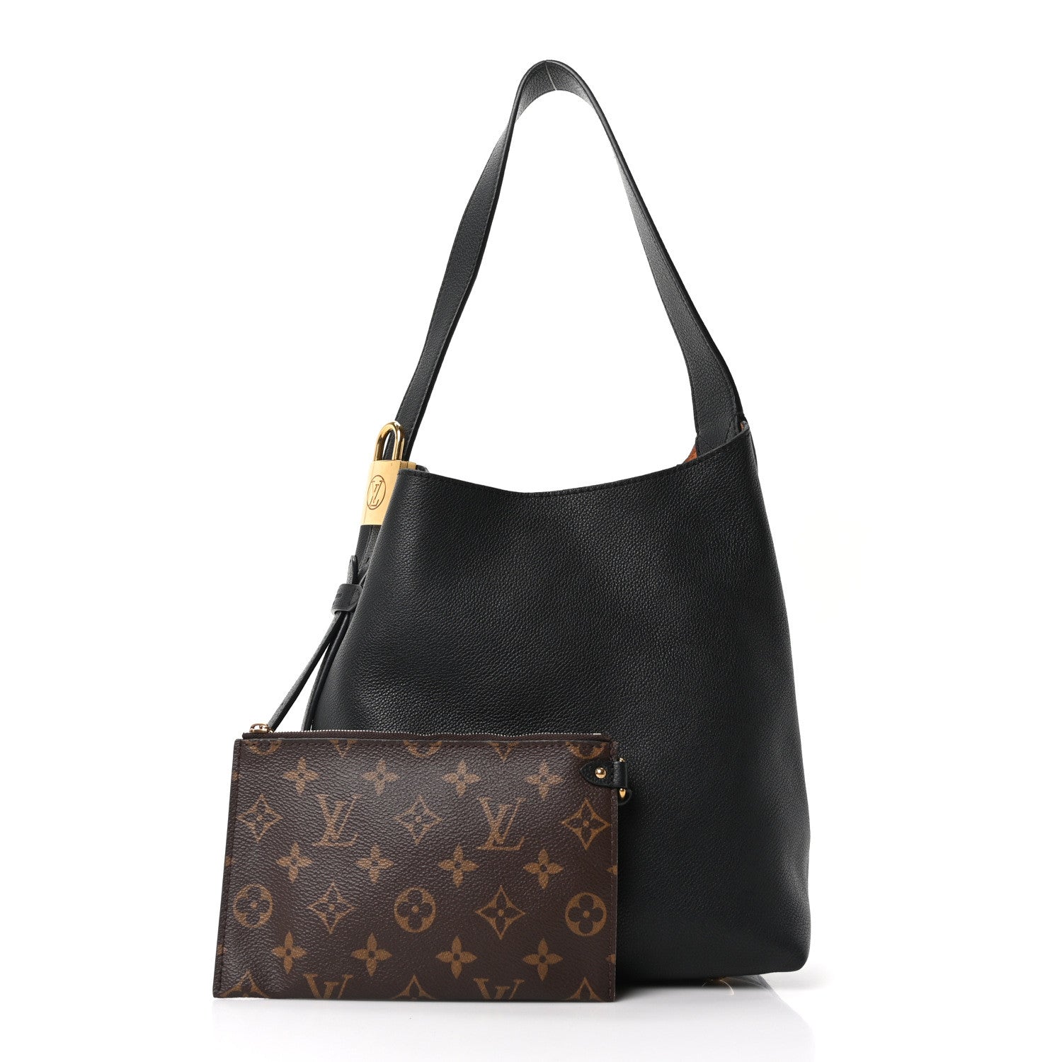 Grained Calfskin Low Key Hobo PM Black