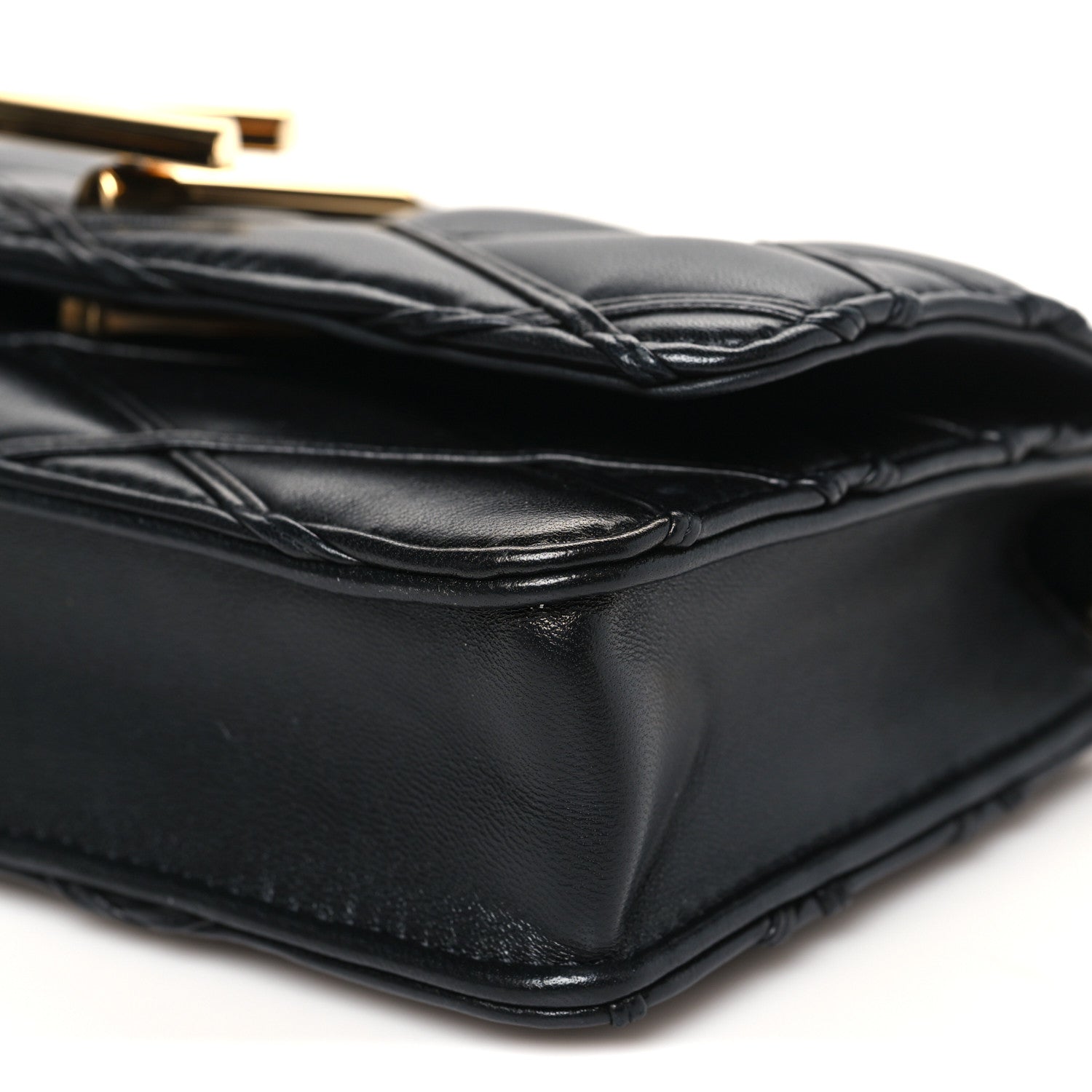 Lambskin Malletage Wallet On Chain GO-14 Black