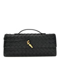 Nappa Intrecciato Long Andiamo Top Handle Clutch Black