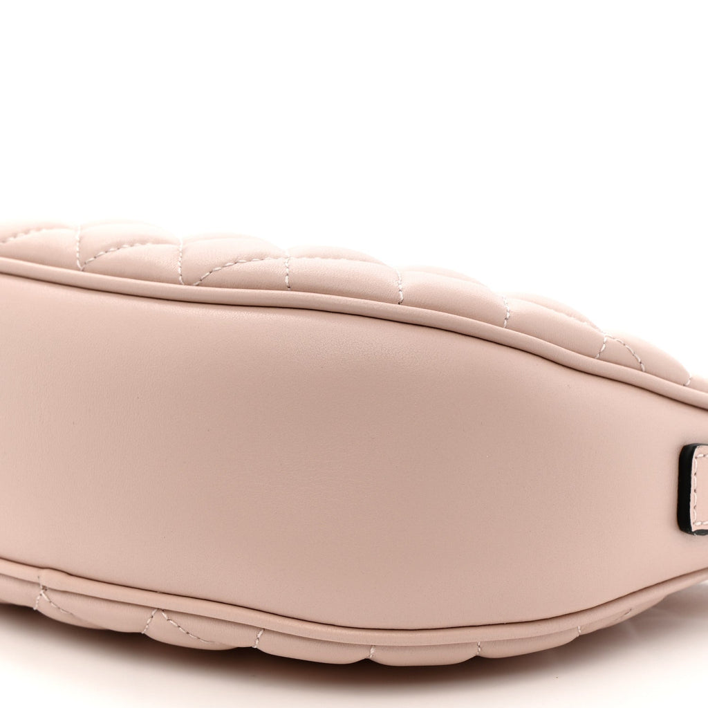Nappa Quilted La Medusa Half Moon Crossbody Light Pink