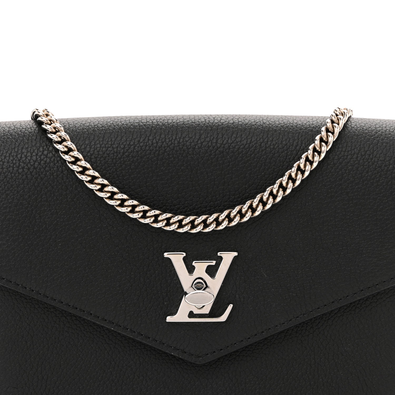 Soft Calfskin My Lockme Chain Pochette Black