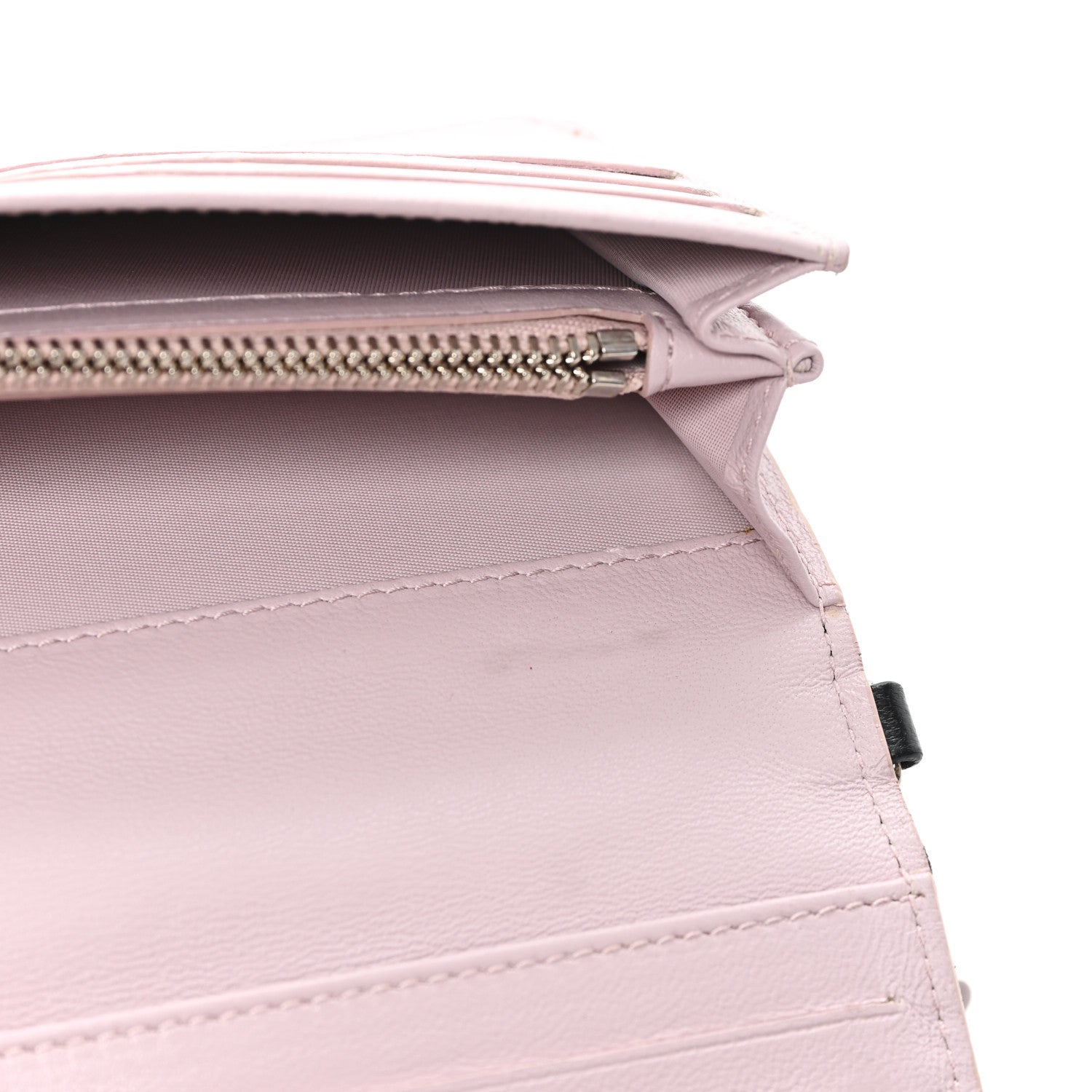 Lambskin Cannage Bi-Color Lady Dior Flap  Holder Black Mauve Pink