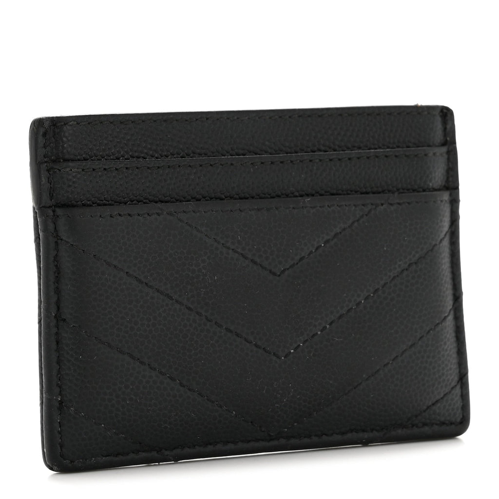 Grain De Poudre Matelasse Chevron Monogram Credit  Case Black