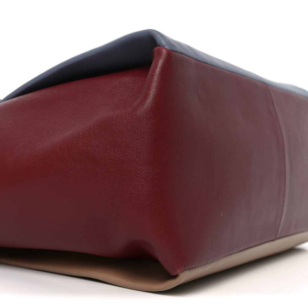 Calfskin Pony Hair Colorblock Mime Single Handle Bag Multicolor