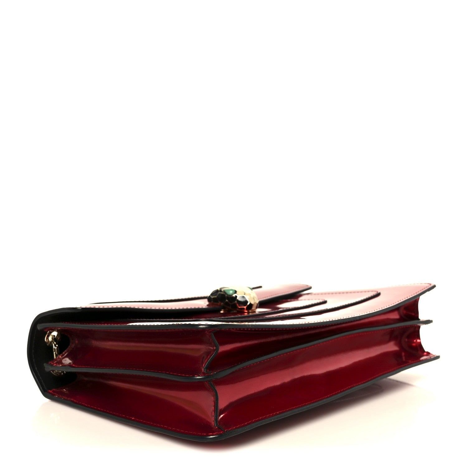 Metallic Calfskin Serpenti Forever Shoulder Bag Red