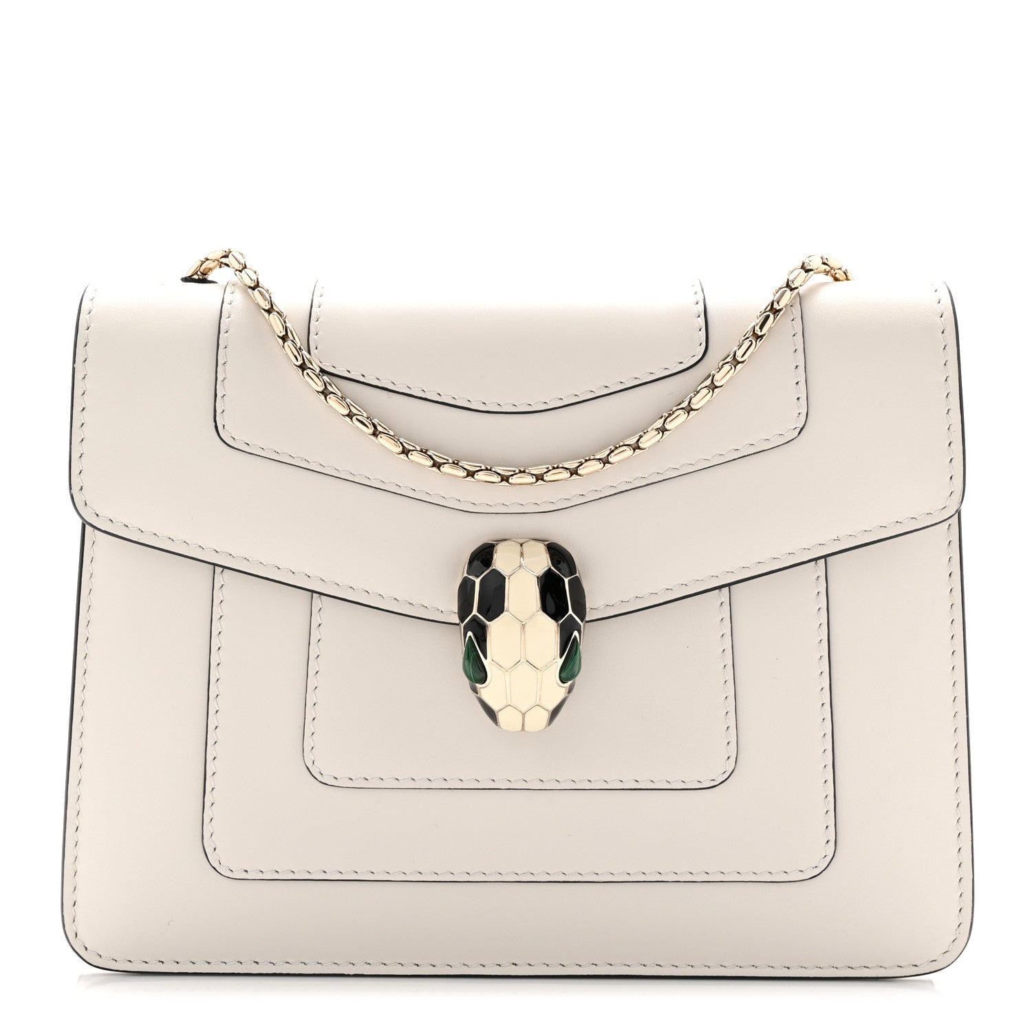 Calfskin Small Serpenti Forever Crossbody Bag White Agate