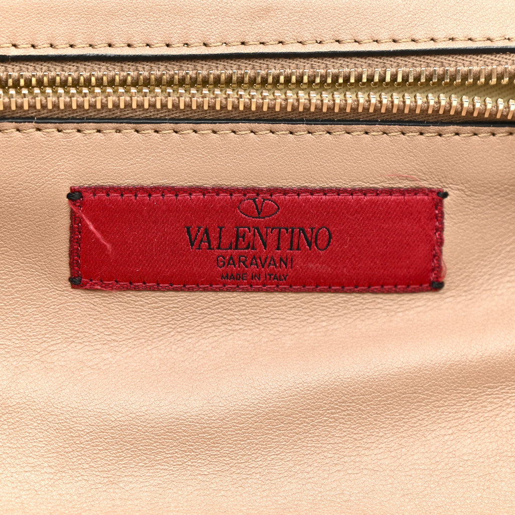 Vitello Small Rockstud Tote Beige