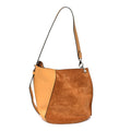 Suede Calfskin Hook Bag Brown Yellow