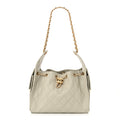 Caviar Quilted Small Chanel 25 Handbag Light Grey