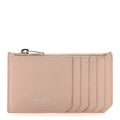 Grained Calfskin 5 Fragments Zip Pouch  Holder Rose Antic