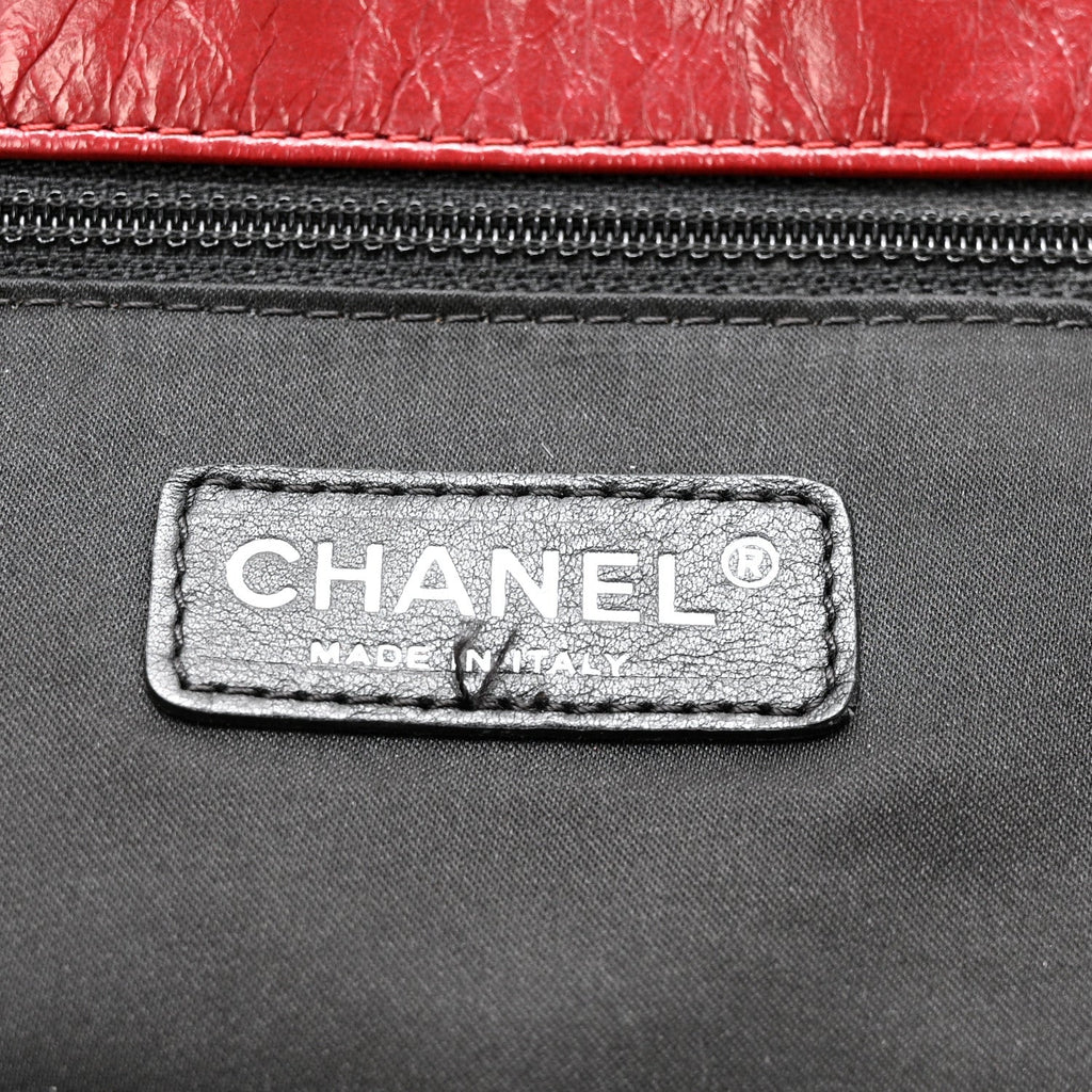 Glazed Calfskin Twisted Maxi Flap Red