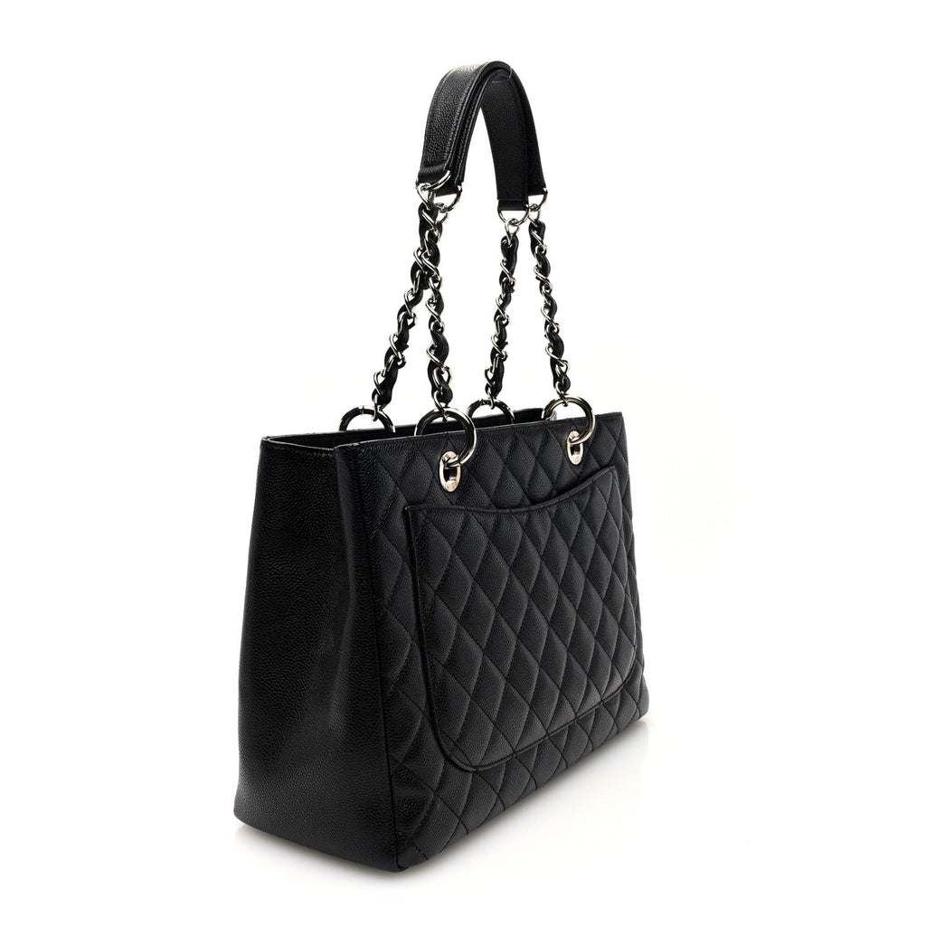 Caviar Quilted Grand Shopping Tote GST Black