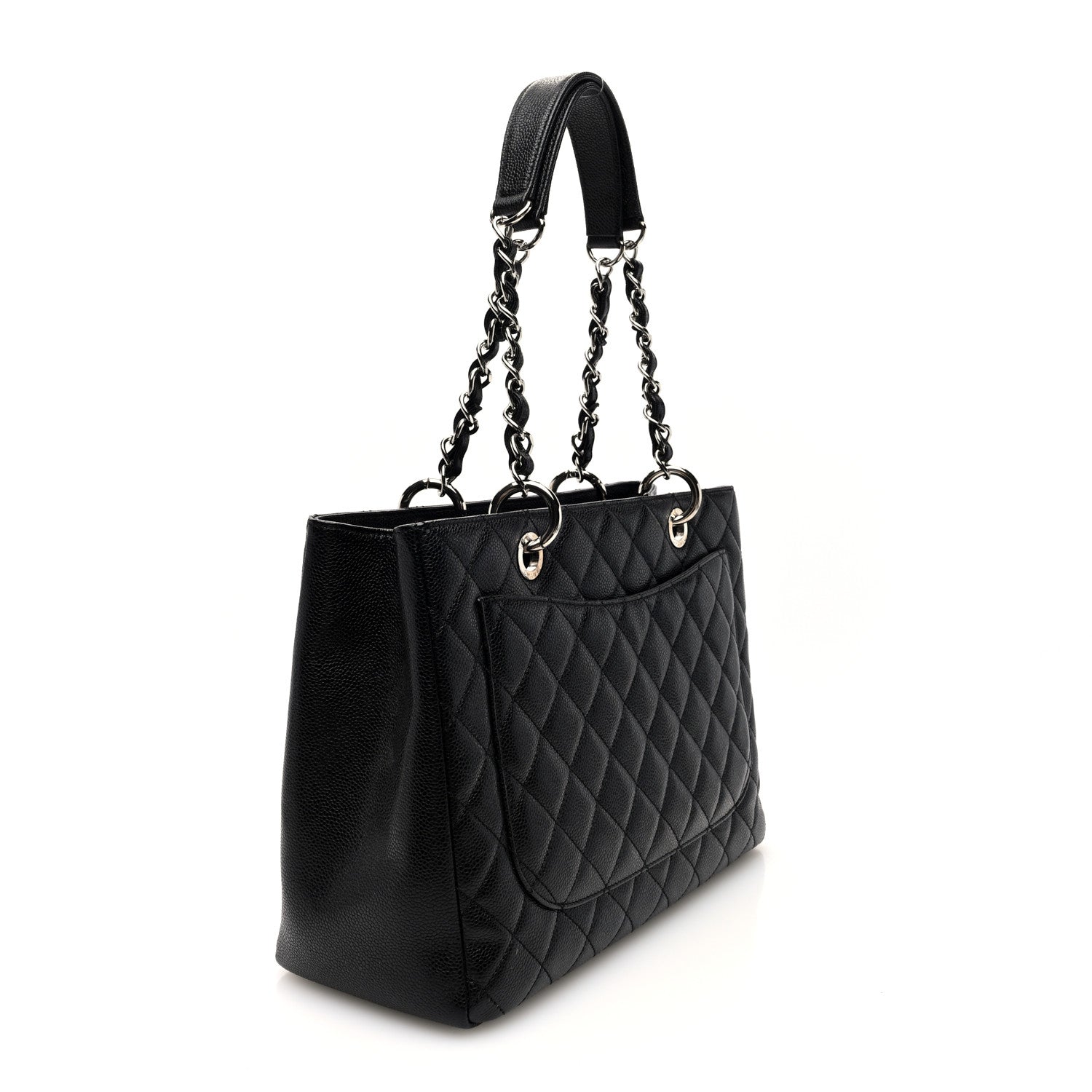 Caviar Quilted Grand Shopping Tote GST Black