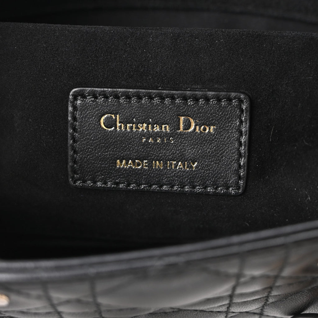 Lambskin Cannage Medium Lady D-Joy Black