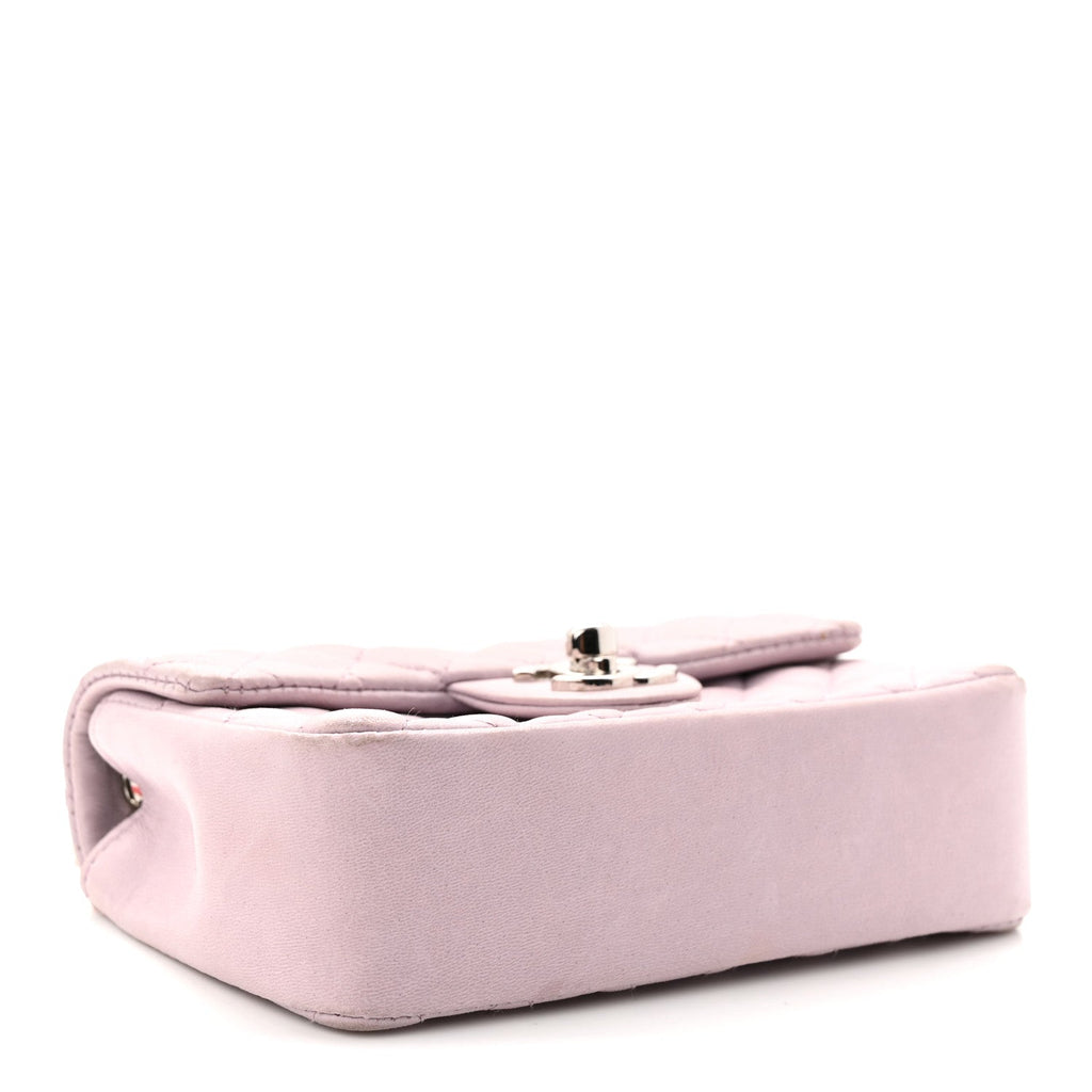 Lambskin Quilted Extra Mini Valentine Flap Lilac