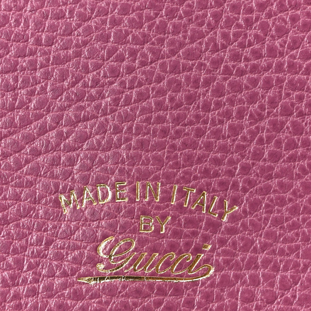 Dollar Calfskin Mini Swing Wallet Bag Purple