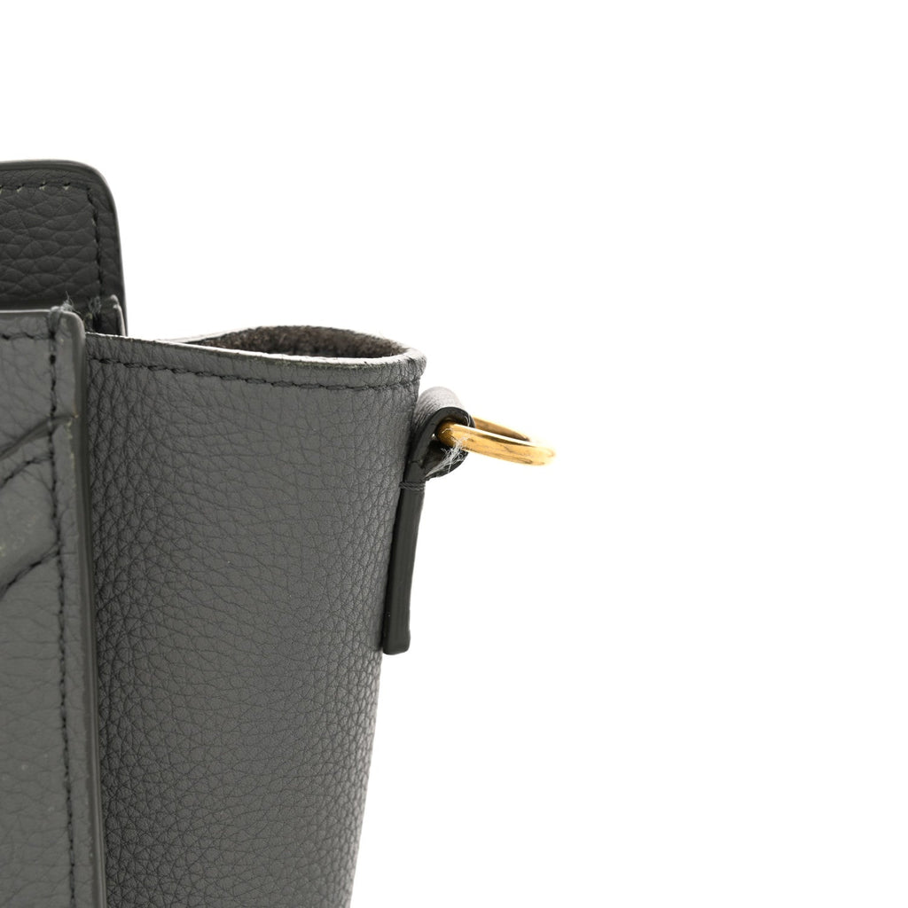 Drummed Calfskin Nano Luggage Kohl