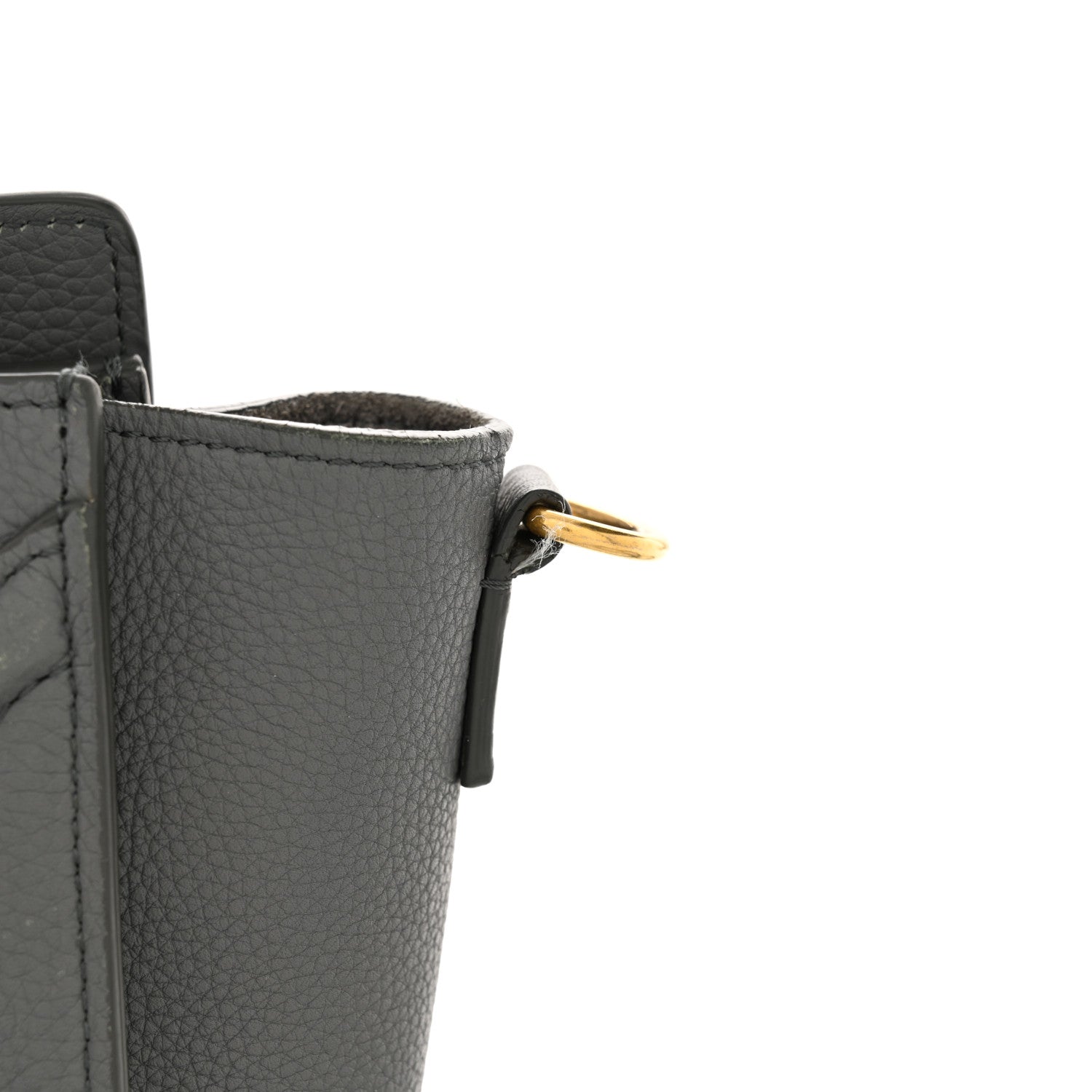 Drummed Calfskin Nano Luggage Kohl