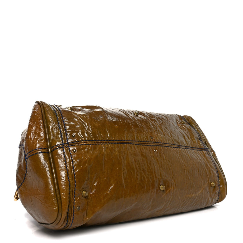 Crinkled Patent Medium Paddington Satchel