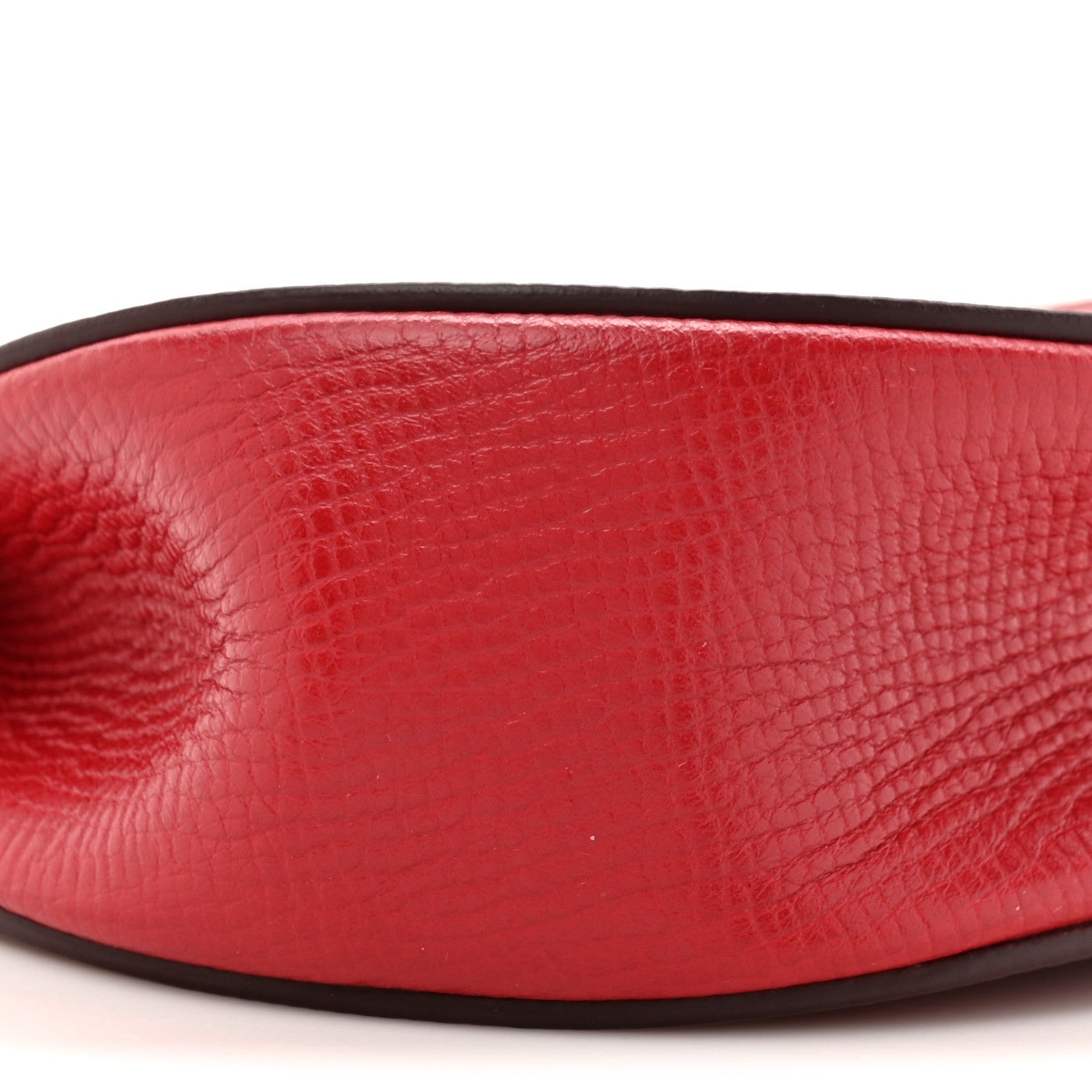 Grained Calfskin Lambskin Mini Bi-Color Drew Shoulder Bag Red