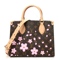LV X TM Monogram Cherry Blossom Onthego PM Sakura Brown